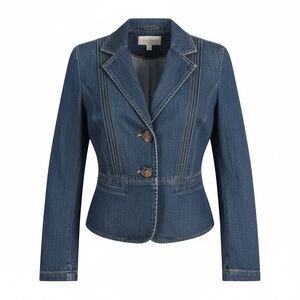 Vintage Tailored Blue Denim Blazer Jacket Size 12 EUC